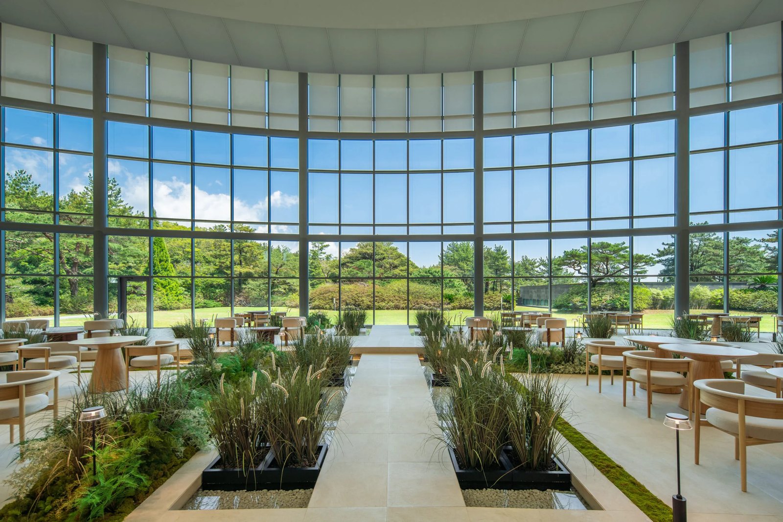 The glass atrium at WE Hotel